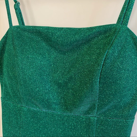 Green with Blue Shimmer Homecoming Dress, Mini, 5 - Picture 4 of 5